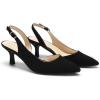 DREAM PAIRS Women’s Kitten Heels Slingback Closed Pointed Toe Low Pumps Shoes Women Party Wedding Sexy Casual Dress Shoes(Black-nubuck)