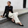 DREAM PAIRS Women’s Kitten Heels Slingback Closed Pointed Toe Low Pumps Shoes Women Party Wedding Sexy Casual Dress Shoes(Black-nubuck)