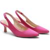 DREAM PAIRS Women’s Kitten Heels Slingback Closed Pointed Toe Low Pumps Shoes Women Party Wedding Sexy Casual Dress Shoes(Hot Pink)