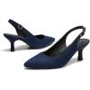 DREAM PAIRS Women’s Kitten Heels Slingback Closed Pointed Toe Low Pumps Shoes Women Party Wedding Sexy Casual Dress Shoes(Navy-suede-1)