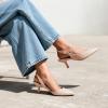 DREAM PAIRS Women’s Kitten Heels Slingback Closed Pointed Toe Low Pumps Shoes Women Party Wedding Sexy Casual Dress Shoes(Nude)