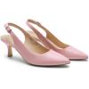 DREAM PAIRS Women’s Kitten Heels Slingback Closed Pointed Toe Low Pumps Shoes Women Party Wedding Sexy Casual Dress Shoes(Pink-pu)