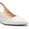 DREAM PAIRS Women’s Kitten Heels Slingback Closed Pointed Toe Low Pumps Shoes Women Party Wedding Sexy Casual Dress Shoes(White-pu)