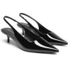 DREAM PAIRS Women’s Kitten Heels Slingback Low Closed Toe Comfortable Pumps Pointed Toe Wedding Party Elegant Dress Shoes(Black-pat)