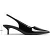 DREAM PAIRS Women’s Kitten Heels Slingback Low Closed Toe Comfortable Pumps Pointed Toe Wedding Party Elegant Dress Shoes(Black-pat)