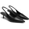 DREAM PAIRS Women’s Kitten Heels Slingback Low Closed Toe Comfortable Pumps Pointed Toe Wedding Party Elegant Dress Shoes(Black-pu)