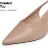 DREAM PAIRS Women’s Kitten Heels Slingback Low Closed Toe Comfortable Pumps Pointed Toe Wedding Party Elegant Dress Shoes(Nude)