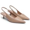 DREAM PAIRS Women’s Kitten Heels Slingback Low Closed Toe Comfortable Pumps Pointed Toe Wedding Party Elegant Dress Shoes(Nude)