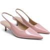 DREAM PAIRS Women’s Kitten Heels Slingback Low Closed Toe Comfortable Pumps Pointed Toe Wedding Party Elegant Dress Shoes(Pink)
