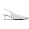 DREAM PAIRS Women’s Kitten Heels Slingback Low Closed Toe Comfortable Pumps Pointed Toe Wedding Party Elegant Dress Shoes(White)