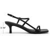 DREAM PAIRS Women’s Low Kitten Heels Square Open Toe Ankle Strap Party Wedding Dressy 2.16 Inch 2026SS Sandals Shoes With Quiet Heel Cap(Black)