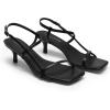 DREAM PAIRS Women’s Low Kitten Heels Square Open Toe Ankle Strap Party Wedding Dressy 2.16 Inch 2026SS Sandals Shoes With Quiet Heel Cap(Black)