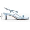 DREAM PAIRS Women’s Low Kitten Heels Square Open Toe Ankle Strap Party Wedding Dressy 2.16 Inch 2026SS Sandals Shoes With Quiet Heel Cap(Blue)