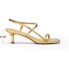 DREAM PAIRS Women’s Low Kitten Heels Square Open Toe Ankle Strap Party Wedding Dressy 2.16 Inch 2026SS Sandals Shoes With Quiet Heel Cap(Gold)