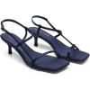 DREAM PAIRS Women’s Low Kitten Heels Square Open Toe Ankle Strap Party Wedding Dressy 2.16 Inch 2026SS Sandals Shoes With Quiet Heel Cap(Navy)
