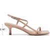 DREAM PAIRS Women’s Low Kitten Heels Square Open Toe Ankle Strap Party Wedding Dressy 2.16 Inch 2026SS Sandals Shoes With Quiet Heel Cap(Nude)
