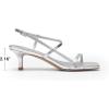 DREAM PAIRS Women’s Low Kitten Heels Square Open Toe Ankle Strap Party Wedding Dressy 2.16 Inch 2026SS Sandals Shoes With Quiet Heel Cap(Silver)