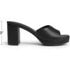 DREAM PAIRS Women’s Platform Block Heel Mule Sandals, Square Toe Ankle Strap Slip On Comfortable Heeled Sandals for Party Wedding Shoes(Black)