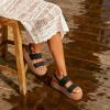 DREAM PAIRS Women’s Platform Water Sandals Adjustable Lightweight Waterproof Summer Beach Wedge Chunky Sandals(Black)