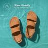 DREAM PAIRS Women’s Platform Water Sandals Adjustable Lightweight Waterproof Summer Beach Wedge Chunky Sandals(Camel)