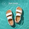 DREAM PAIRS Women’s Platform Water Sandals Adjustable Lightweight Waterproof Summer Beach Wedge Chunky Sandals(White)