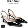 DREAM PAIRS Women’s Slingback Lace Up Kitten Low Heel Closed Toe Ankle Strap Heels Pointed Toe Strappy Pumps Shoes Party Wedding Dress Shoes(Black)