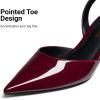 DREAM PAIRS Women’s Slingback Lace Up Kitten Low Heel Closed Toe Ankle Strap Heels Pointed Toe Strappy Pumps Shoes Party Wedding Dress Shoes(Burgundy)