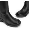 DREAM PAIRS Women’s Square Toe Platform Chunky Block Heel Knee High Riding Boots(Black)