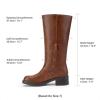 DREAM PAIRS Women’s Square Toe Platform Chunky Block Heel Knee High Riding Boots(Light Brown)