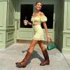 DREAM PAIRS Women’s Square Toe Platform Chunky Block Heel Knee High Riding Boots(Light Brown)