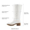 DREAM PAIRS Women’s Square Toe Platform Chunky Block Heel Knee High Riding Boots(White)