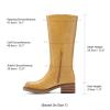 DREAM PAIRS Women’s Square Toe Platform Chunky Block Heel Knee High Riding Boots(Yellow)