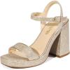 DREAM PAIRS Heels for Women Block Chunky Platform High Heels Open Toe Fashion Wedding Party Evening Prom Dance Ankle Strap Dress Pump Sandals Shoes(Gold-glitter)