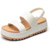 DREAM PAIRS Women’s Platform Water Sandals Adjustable Lightweight Waterproof Summer Beach Wedge Chunky Sandals(White)