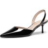 DREAM PAIRS Women’s Slingback Lace Up Kitten Low Heel Closed Toe Ankle Strap Heels Pointed Toe Strappy Pumps Shoes Party Wedding Dress Shoes(Black)