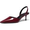DREAM PAIRS Women’s Slingback Lace Up Kitten Low Heel Closed Toe Ankle Strap Heels Pointed Toe Strappy Pumps Shoes Party Wedding Dress Shoes(Burgundy)