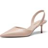 DREAM PAIRS Women’s Slingback Lace Up Kitten Low Heel Closed Toe Ankle Strap Heels Pointed Toe Strappy Pumps Shoes Party Wedding Dress Shoes(Nude)