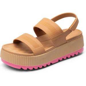 DREAM PAIRS Women’s Platform Water Sandals Adjustable Lightweight Waterproof Summer Beach Wedge Chunky Sandals(Camel)