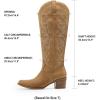 DREAM PAIRS Womens Cowboy Boots Western Comfortable Chunky Heel Square Toe Embroidered Cowgirl Knee High Boots(Tan)