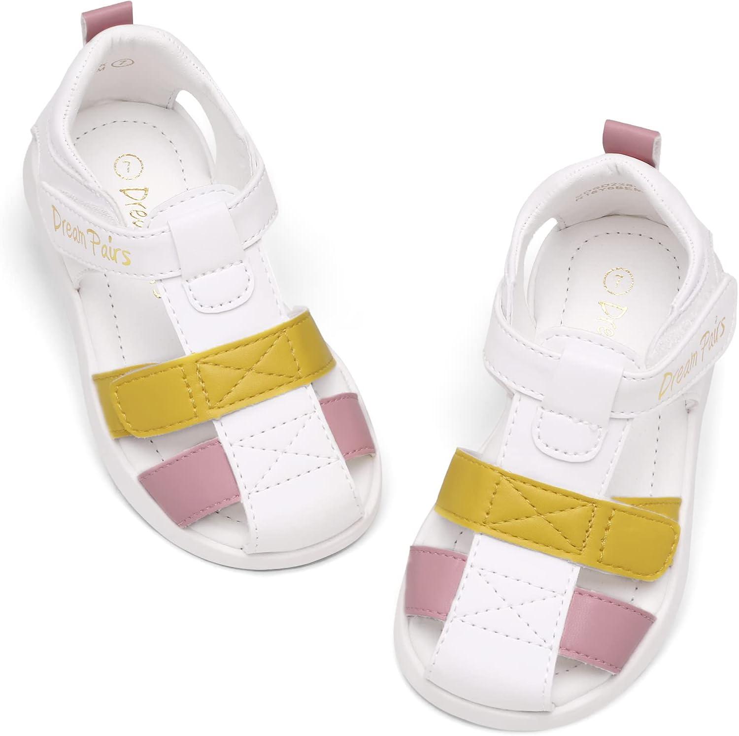 image:imageDREAM PAIRS Toddler Boys Girls Sandals ClosedToe Summer Dress Sandals ShoesYellowPink