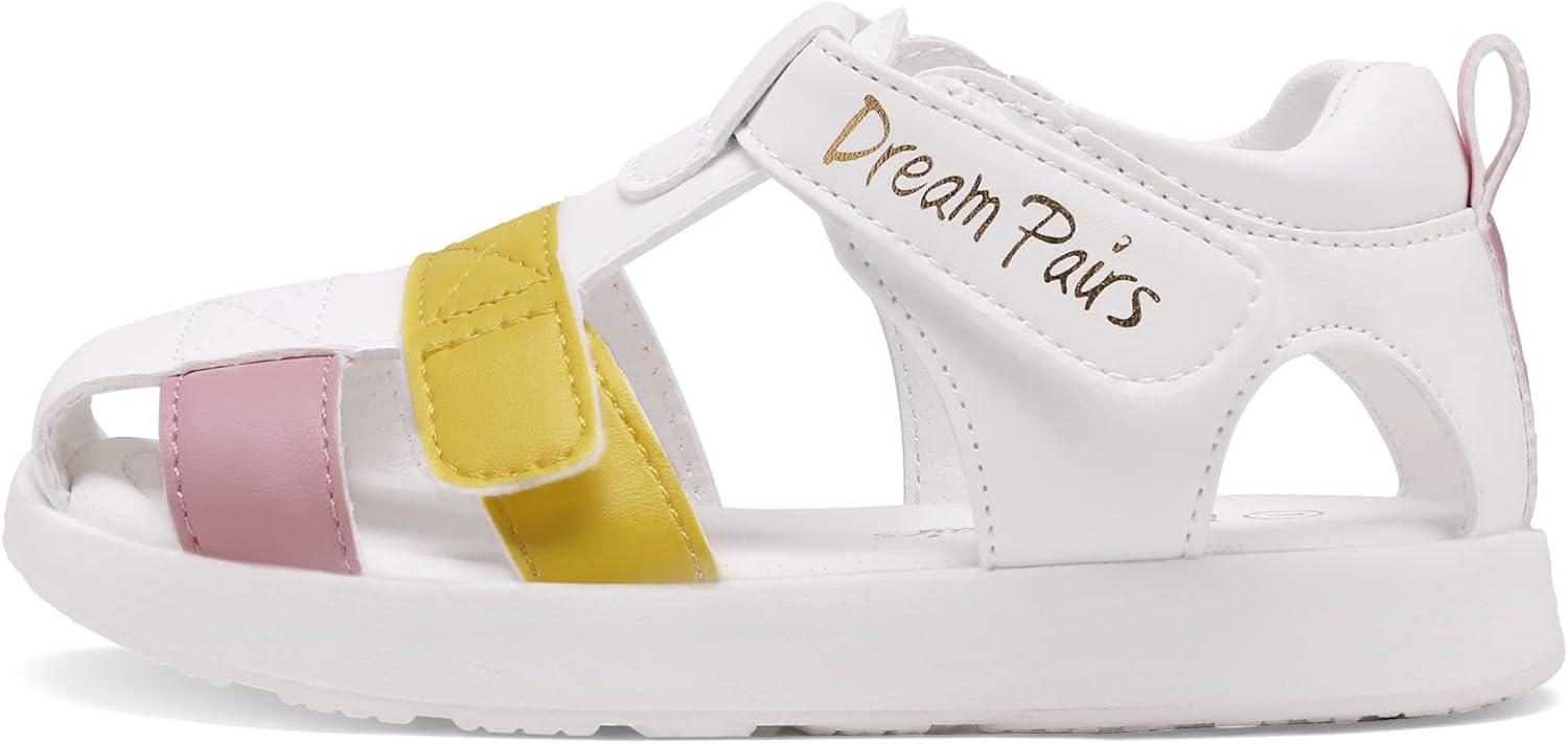 image:imageDREAM PAIRS Toddler Boys Girls Sandals ClosedToe Summer Dress Sandals ShoesYellowPink