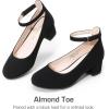 DREAM PAIRS Girls Dress Shoes Chunky High Heels Ankle Strap Party Wedding Princess Pump for Little Big Kid(Black)