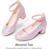 DREAM PAIRS Girls Dress Shoes Chunky High Heels Ankle Strap Party Wedding Princess Pump for Little Big Kid(Pink)