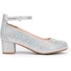 DREAM PAIRS Girls Dress Shoes Chunky High Heels Ankle Strap Party Wedding Princess Pump for Little Big Kid(Silver)