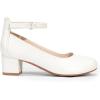 DREAM PAIRS Girls Dress Shoes Chunky High Heels Ankle Strap Party Wedding Princess Pump for Little Big Kid(White)
