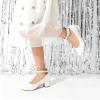 DREAM PAIRS Girls Dress Shoes Chunky High Heels Ankle Strap Party Wedding Princess Pump for Little Big Kid(White)
