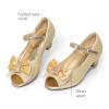 DREAM PAIRS Girls Heels Dress Shoes Flats for Wedding Bow Flower Princess Shoes for Little Kid/Big Kid(Gold-glitter)