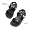 DREAM PAIRS Girls Sandals Casual Open Toe Two Adjustable Strapped Sandals with Hook and Loop for Little Kid/Big Kid(Black)