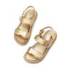 DREAM PAIRS Girls Sandals Casual Open Toe Two Adjustable Strapped Sandals with Hook and Loop for Little Kid/Big Kid(Gold)