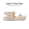 DREAM PAIRS Girls Sandals Casual Open Toe Two Adjustable Strapped Sandals with Hook and Loop for Little Kid/Big Kid(Nude)